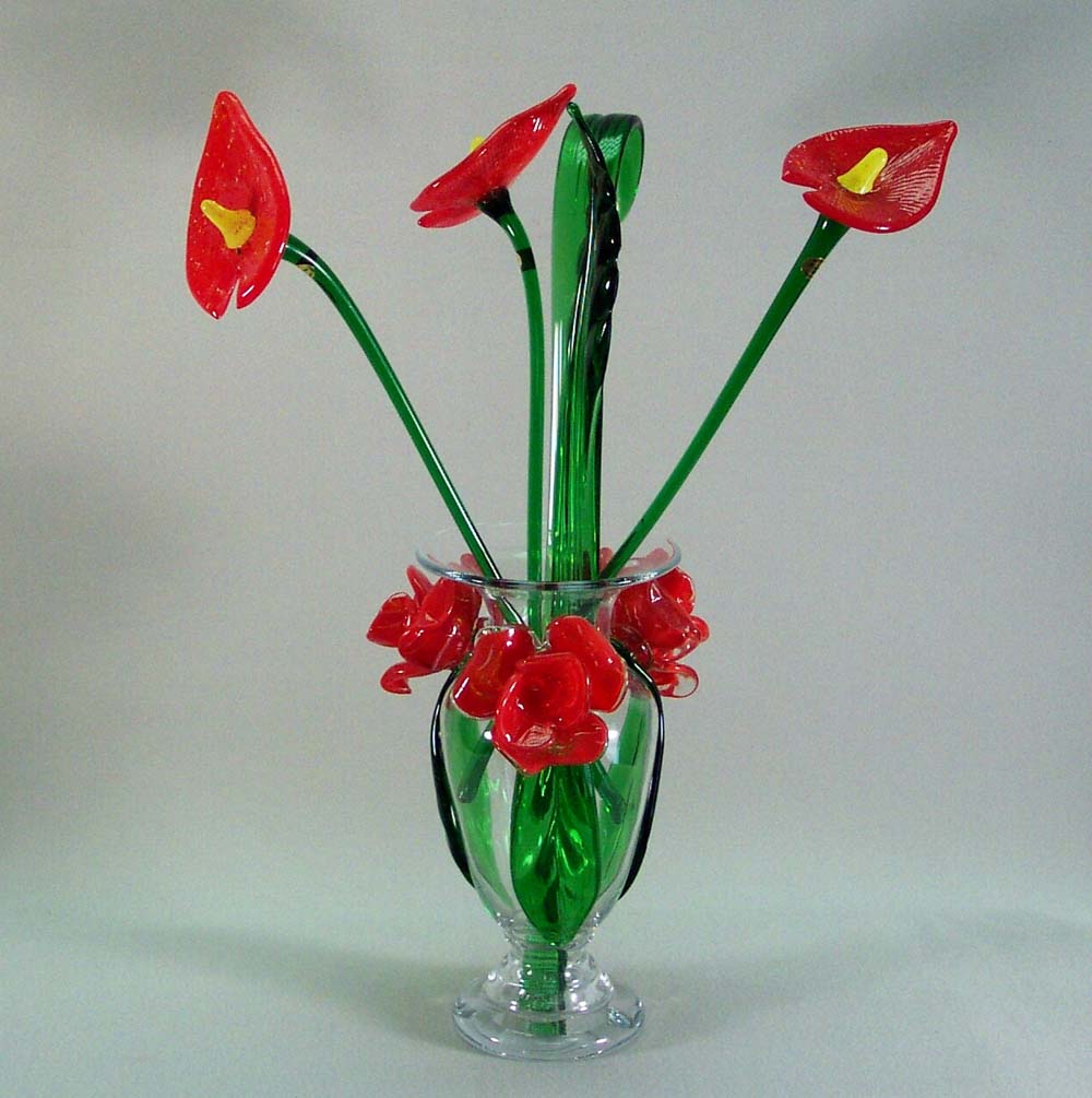 A Site Featuring Murano Art Glass Glass Flowers